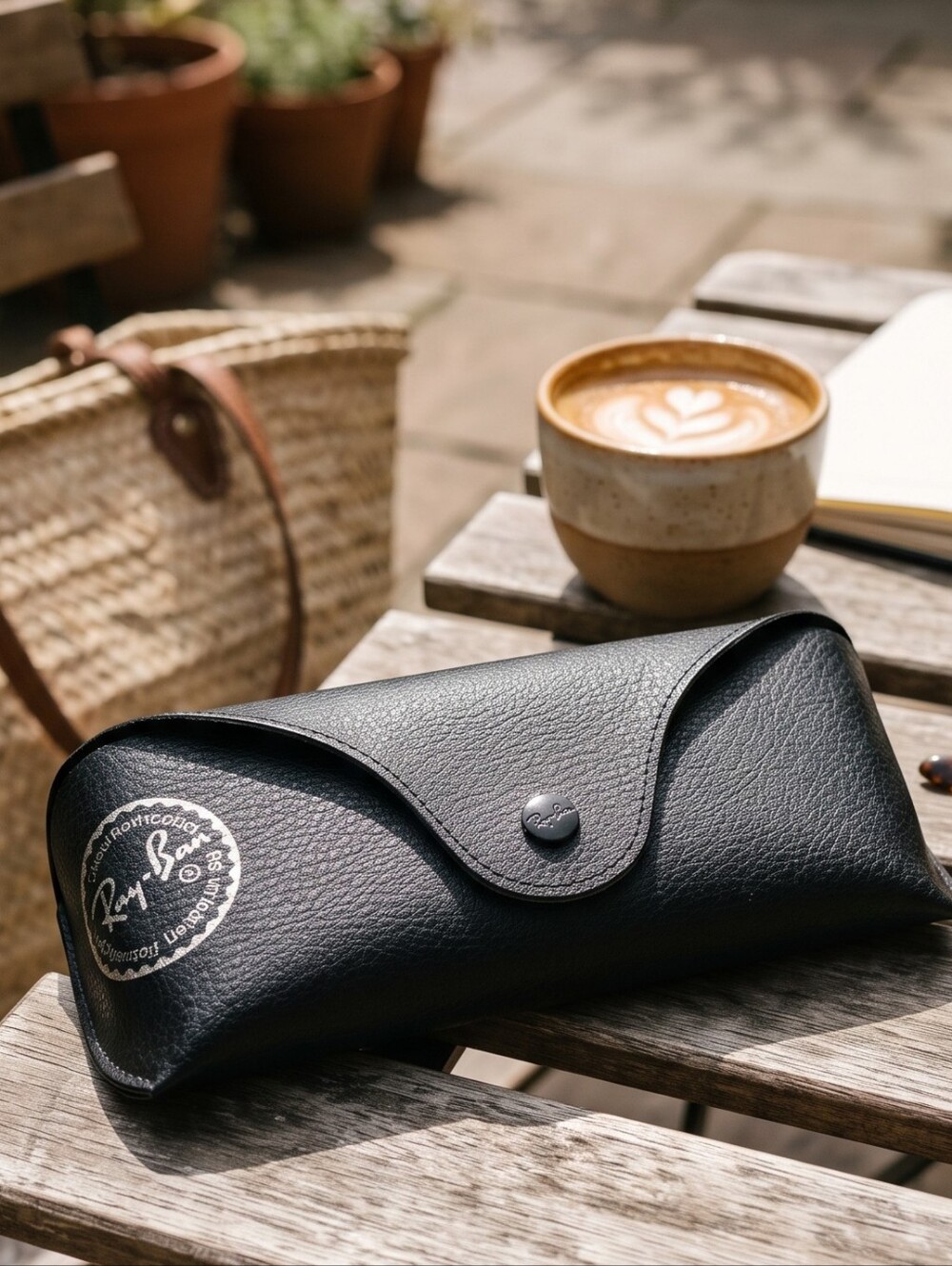 Ray-Ban Black Textured Sunglasses Case Old Money Quiet Luxury Sleek Chic Eyewear